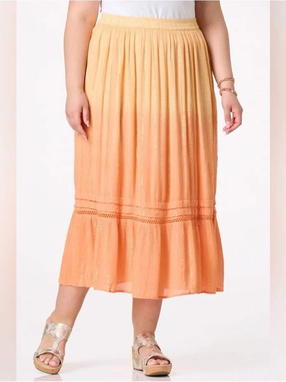 Cato | PLUS SIZE TIERED OMBRE SKIRT